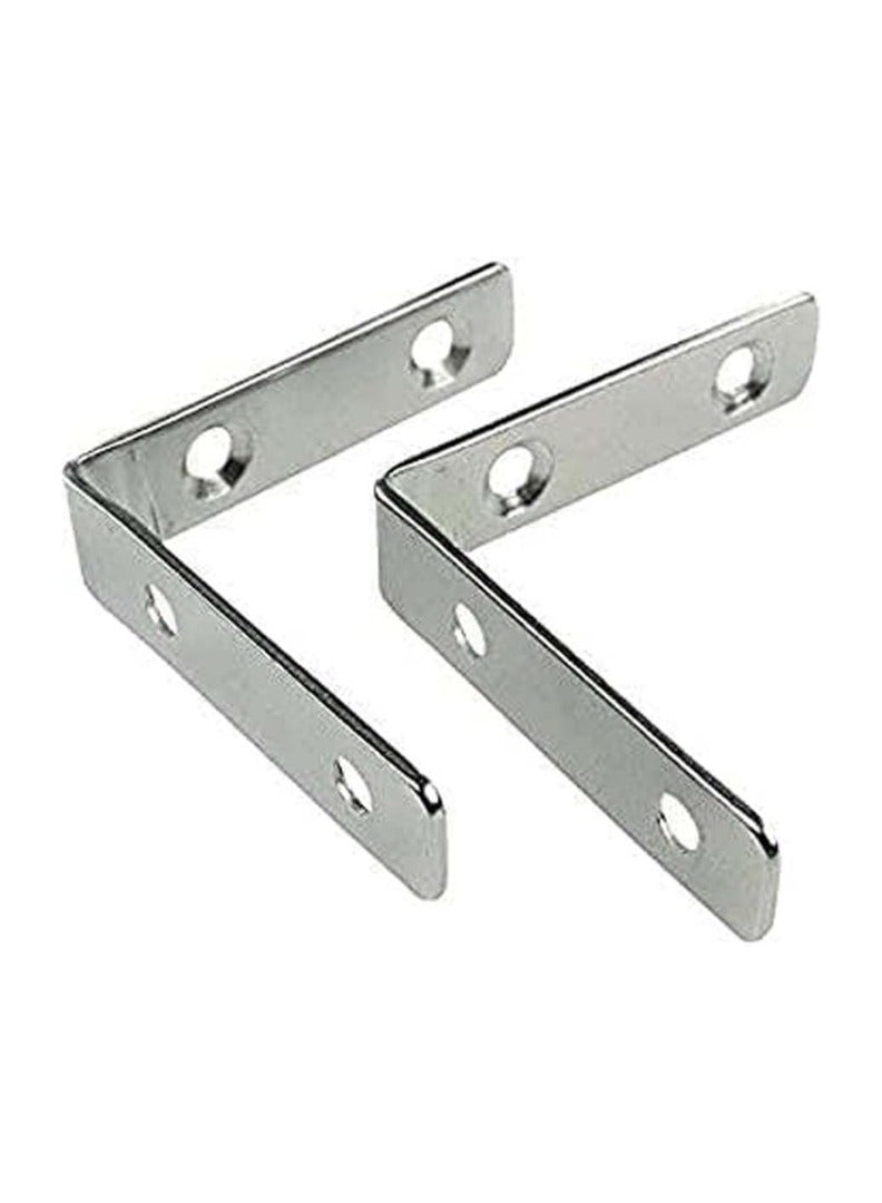 KNP KNP Heavy Duty GI Angle Bracket 1x1 Inch Pack of 2 Brackets are Designed for Robust Support and Reinforcement in Construction Woodworking and DIY Projects.  - Image 1
