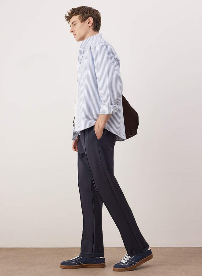 trendyol Navy Blue Straight Fit Men's Trousers - Image 2