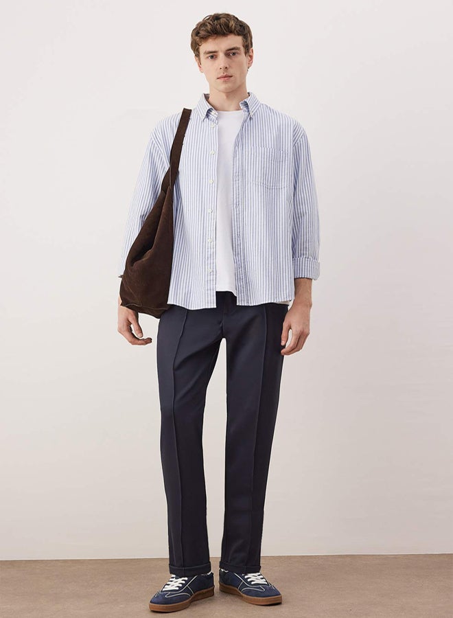 trendyol Navy Blue Straight Fit Men's Trousers - Image 1