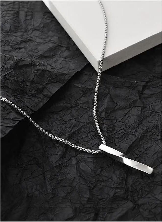 Casual Stylish Spiral Pendant Necklace Cool Sweater Chain for Men Women Silver - Image 4