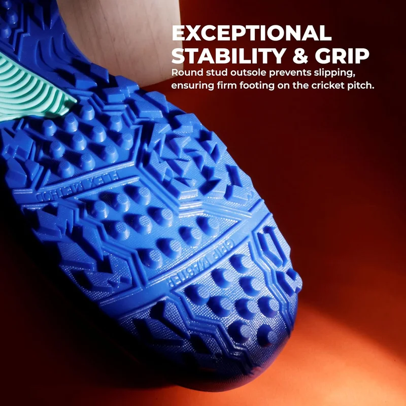 Nivia  Yorker 2.0 Cricket Shoes for Men - Synthetic Leather Upper with Velcro Strap and RoundStud PVC Outsole for Men | Best Price UAE