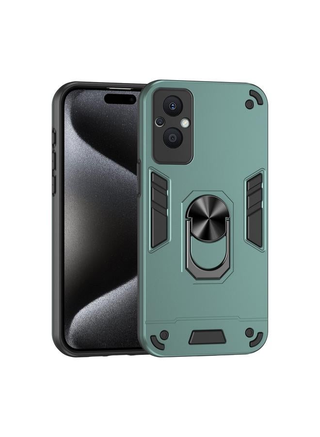 اس-توب جراب لهاتف OPPO Reno7 Z 5G جراب هاتف معدني مقاوم للصدمات مزود بحلقة معدنية - Image 1