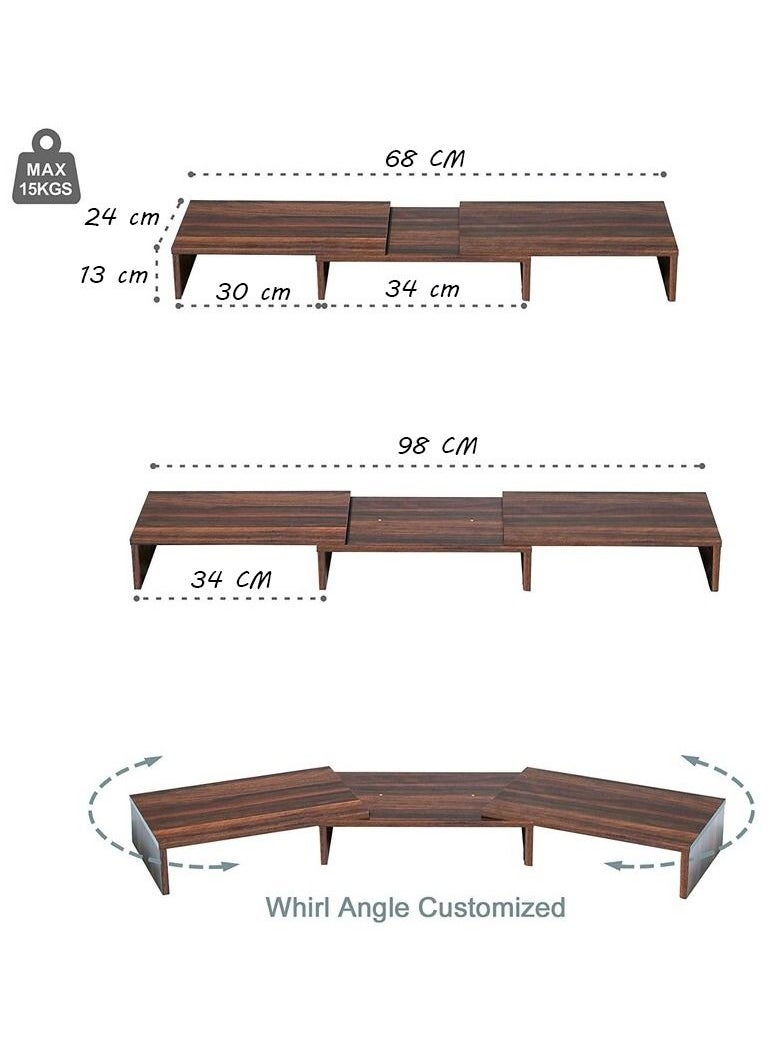 MODERN HOME Dual Monitor Stand with 3 Shelf and Length And Angle Adjustable  - Image 3