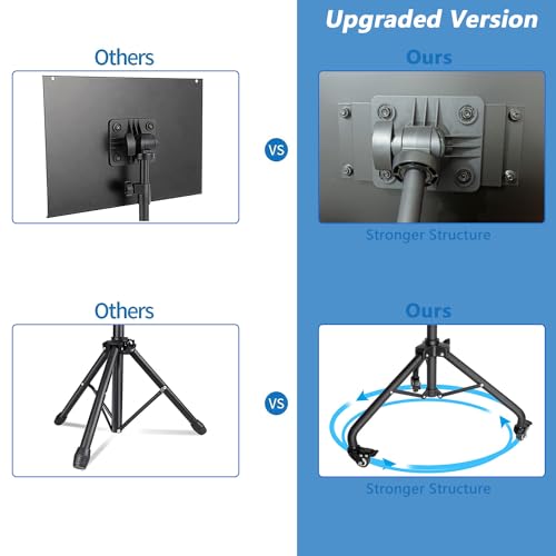 Asltoy Projector Tripod Stand with Wheels Laptop Tripod Stand Projector Tripod Laptop Stand Floor Stand Live Stream stand Treadmill Stand Music Stand with 6" LED Ring Light for Online Meeting Recording - Image 4