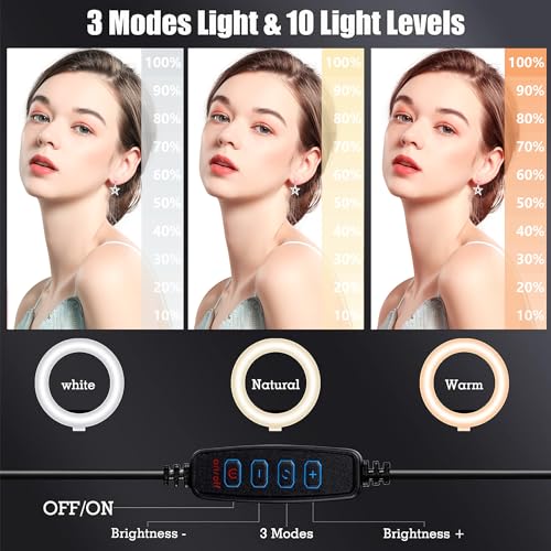 Asltoy Projector Tripod Stand with Wheels Laptop Tripod Stand Projector Tripod Laptop Stand Floor Stand Live Stream stand Treadmill Stand Music Stand with 6" LED Ring Light for Online Meeting Recording - Image 5