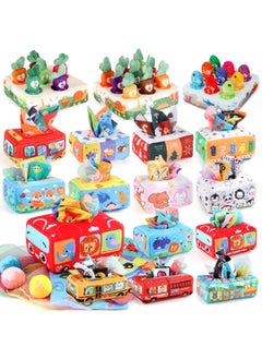 Generic Hot Sale Baby Tissue Box With Pompom Puzzle Baby Cloth Book With Ringing Paper Hand Tear Baby Toys-Color:NO.1906-8A Tissue Box (3 Ringing Paper Square Scarves +8 Silk Scarves +3 Pompom) 79.8g  - Image 2