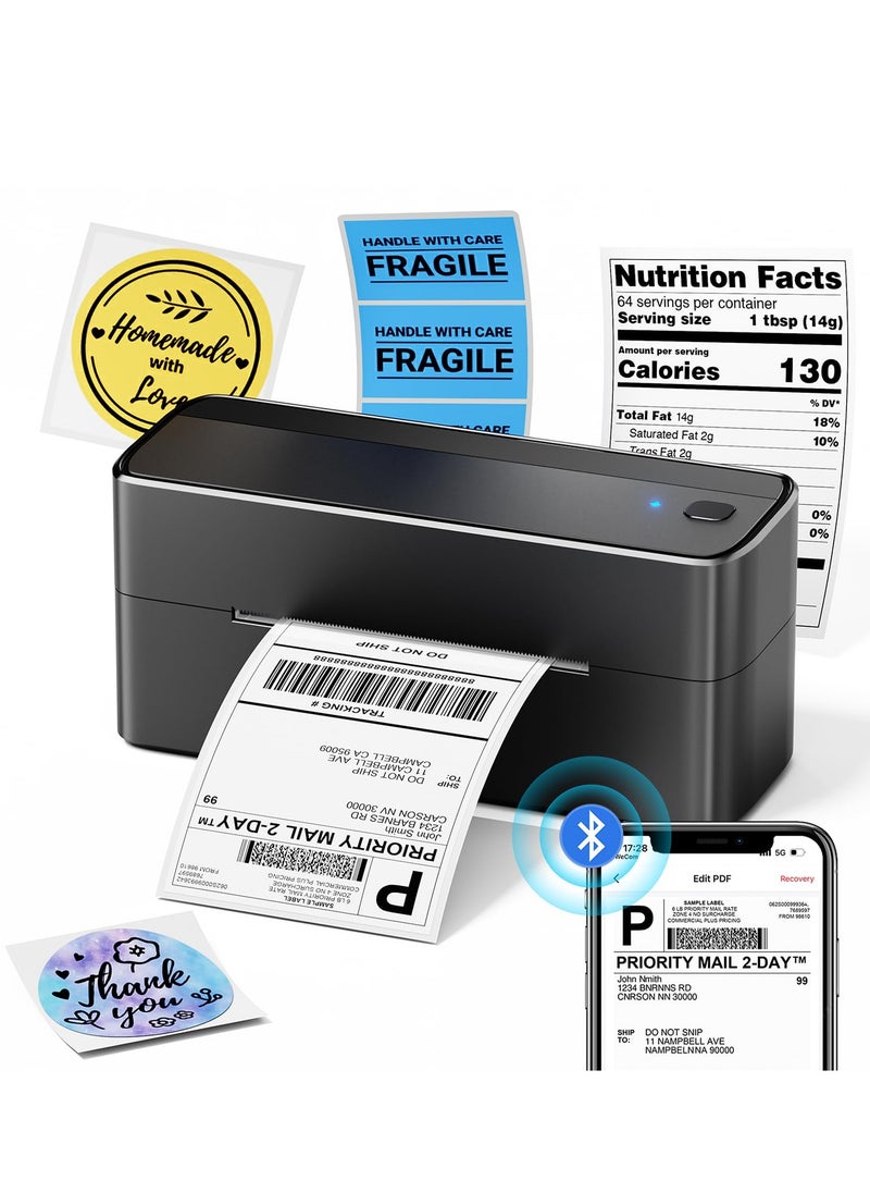 XiuWoo Shipping Label Printer, 241BT 4X6 Wireless Thermal Label Printer for Small Business, Labels Printers for Shipping Package, Compatible with iPhone, Android, Black  - Image 1