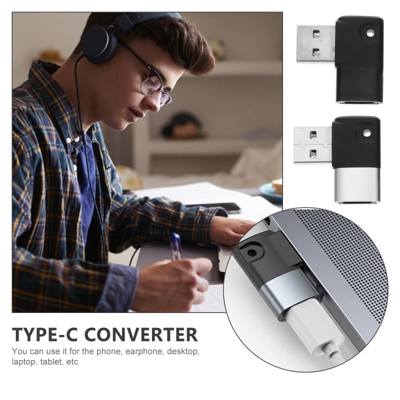 2pcs USB Elbow Converters Type-c Converter Devices Efficient Converters - Image 2