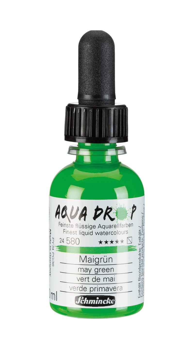 Schmincke : Aqua Drop : Liquid Watercolour : 30ml : May Green' - Image 1