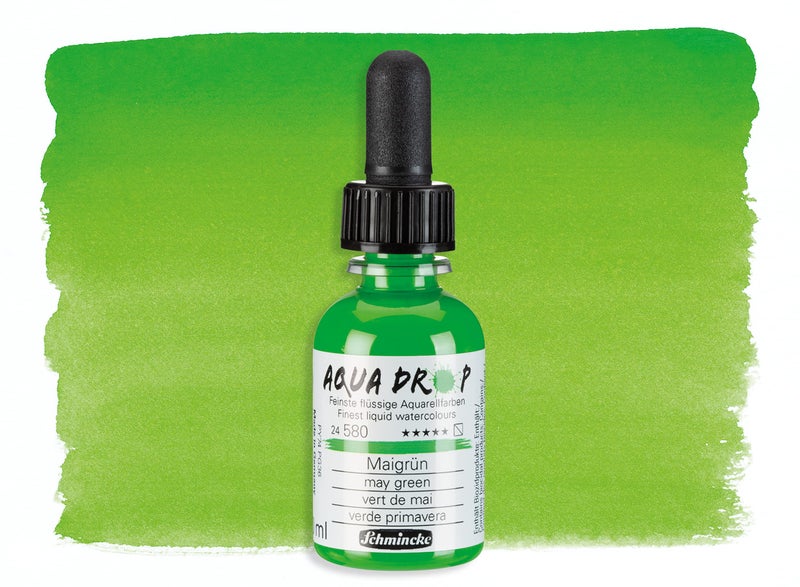 Schmincke : Aqua Drop : Liquid Watercolour : 30ml : May Green' - Image 2