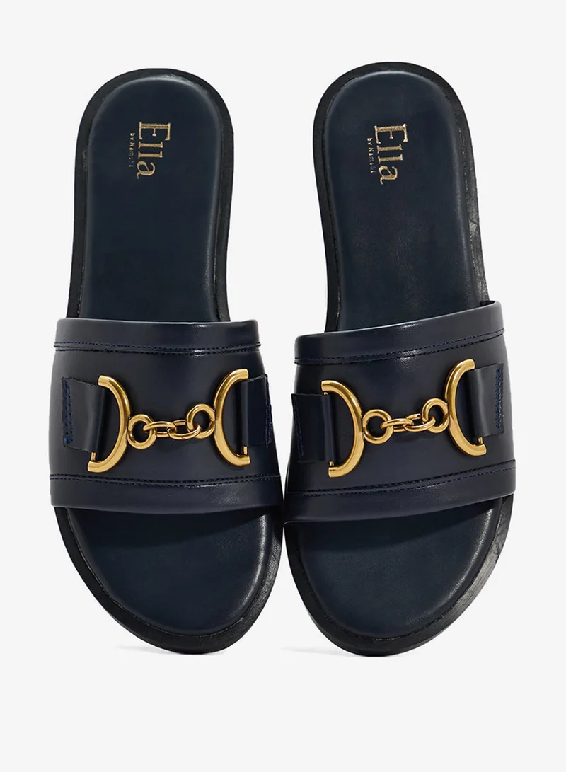 ELLA Navy Classic Flat Sandals for Women | Best Price UAE