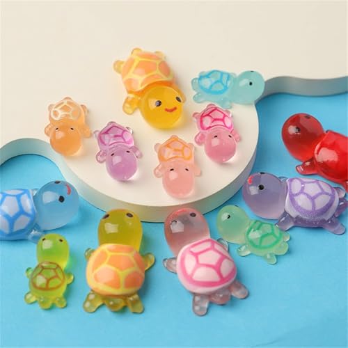 Amiqus 5 pc Luminous 3D Turtle Statues Colourful Semi-Transparent Plastic Ornaments, Suitable for DIY Crafts, Party Favours, Classroom Rewards and Beach Themed Events (5pc Mix Colour) - Image 3