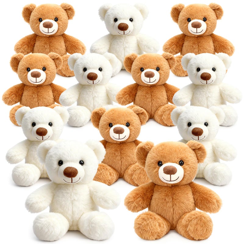 LaRandom 12 Pcs Bears Stuffed Animal Bulk 10 Inch Cute Small Stuffed Bear Plush Toy for Birthday Baby Shower Party Decorations Centerpieces Favors - Image 3