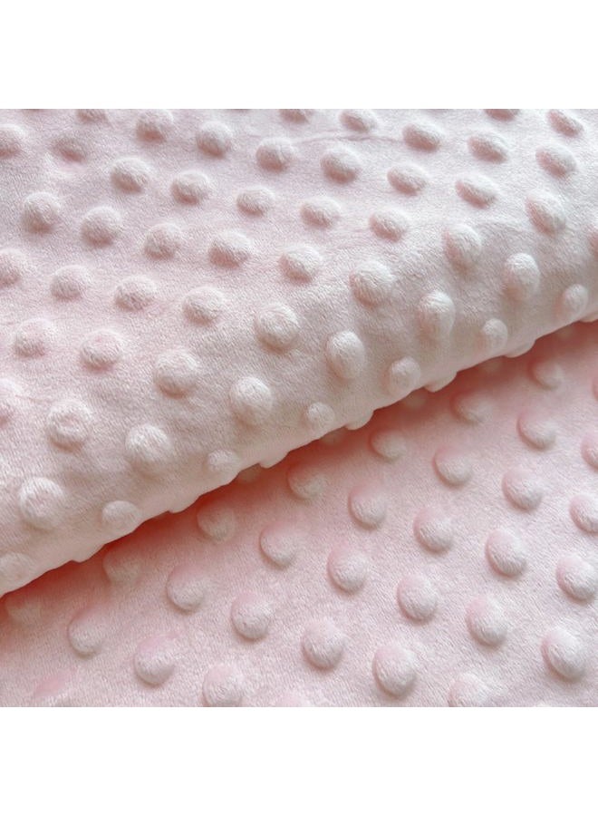 Hasoar Minky Dot Fabric by The Yard DIY Making Supplies Quilting Patchwork Cushions Plush Fleece Fabric Minky Fabric for Blanket, Pillow Covers, Clothing Making,Sewing (Light Pink, 1 Yard) - Image 1