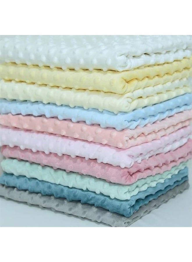 Hasoar Minky Dot Fabric by The Yard DIY Making Supplies Quilting Patchwork Cushions Plush Fleece Fabric Minky Fabric for Blanket, Pillow Covers, Clothing Making,Sewing (Light Pink, 1 Yard) - Image 2