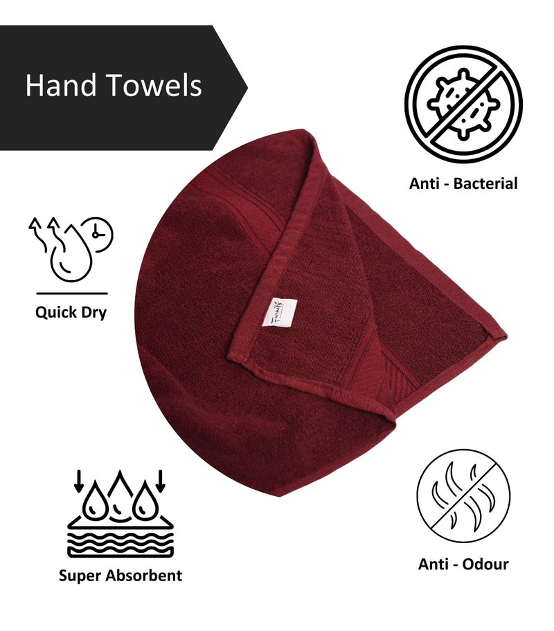 Furnofy Premium Cotton Hand Towels Set of 6 Ultra Soft Highly Absorbent QuickDry for Gym Kitchen Pool Travel Home 40x60 cm Vibrant Multicolor - Image 2