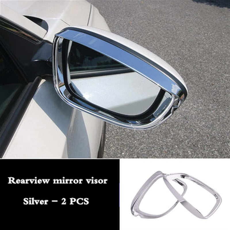 QASULER ABS Chrome Car Side Mirror Rain Cover - Image 2