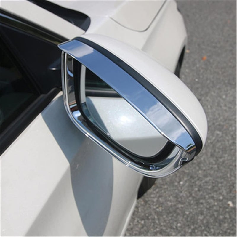 QASULER ABS Chrome Car Side Mirror Rain Cover - Image 3