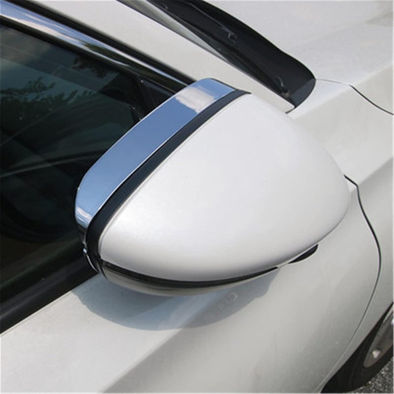QASULER ABS Chrome Car Side Mirror Rain Cover - Image 4