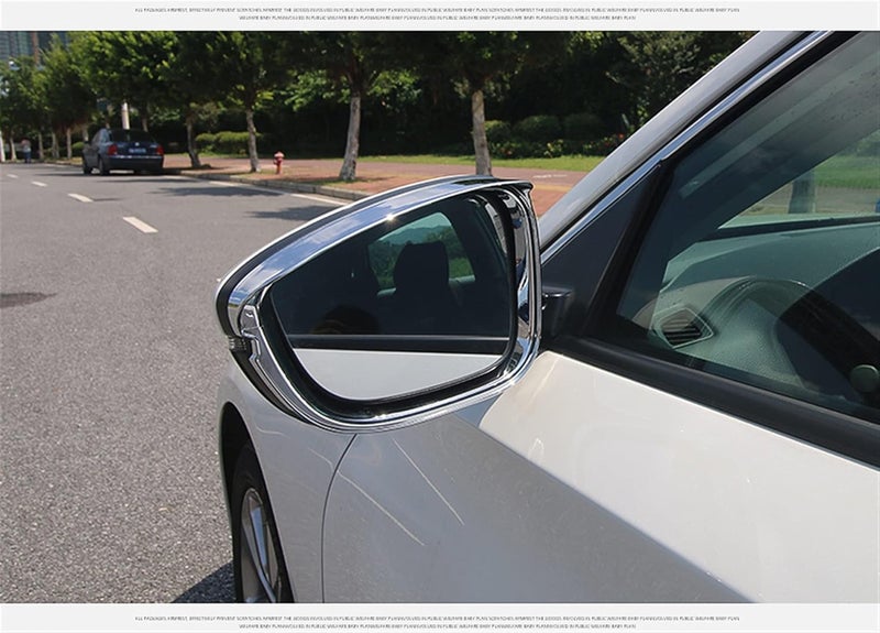 QASULER ABS Chrome Car Side Mirror Rain Cover - Image 5