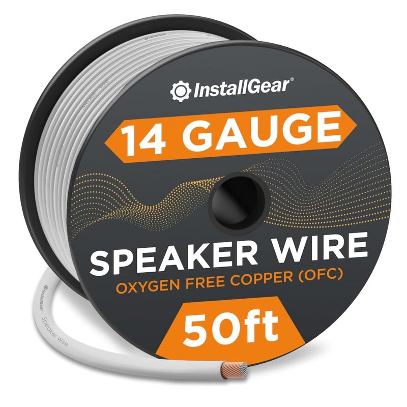 InstallGear 14 Gauge Tinned OFC Heavy Duty Boat Marine Speaker Wire 50 feet White Speaker Cable OFC Speaker Wire 14 Gauge Marine Wire 14 Gauge Wire for Outdoor Automotive and Marine