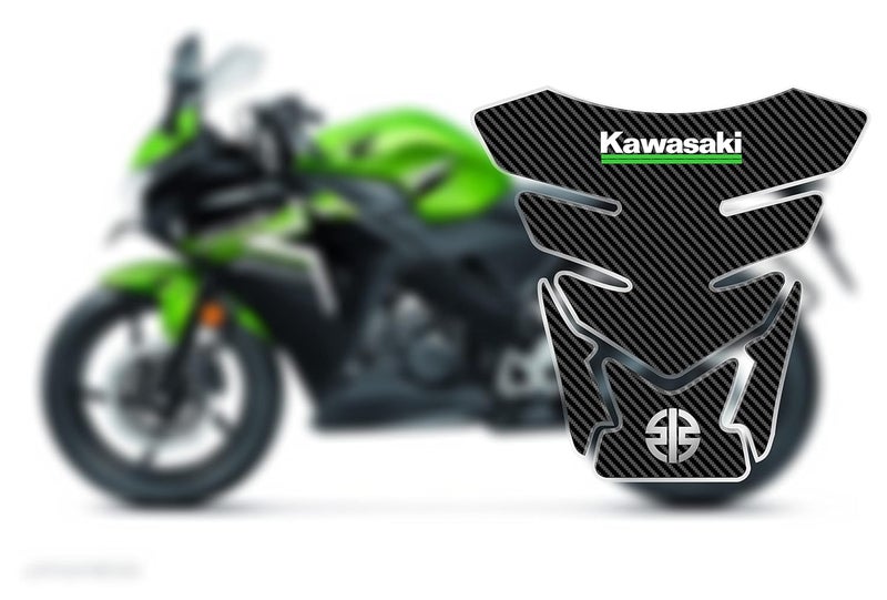 BIG FLAG ملصقات دراجة ثلاثية الأبعاد من الفينيل مع تصميم بارز لوسادة خزان الدراجة / ملصق ذاتي اللصق للدراجات المحددة للعلامة التجارية عبوة من 3 (3Dbktpvar) (كواساكي) - Image 3