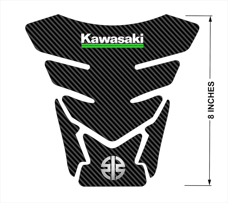 BIG FLAG ملصقات دراجة ثلاثية الأبعاد من الفينيل مع تصميم بارز لوسادة خزان الدراجة / ملصق ذاتي اللصق للدراجات المحددة للعلامة التجارية عبوة من 3 (3Dbktpvar) (كواساكي) - Image 2