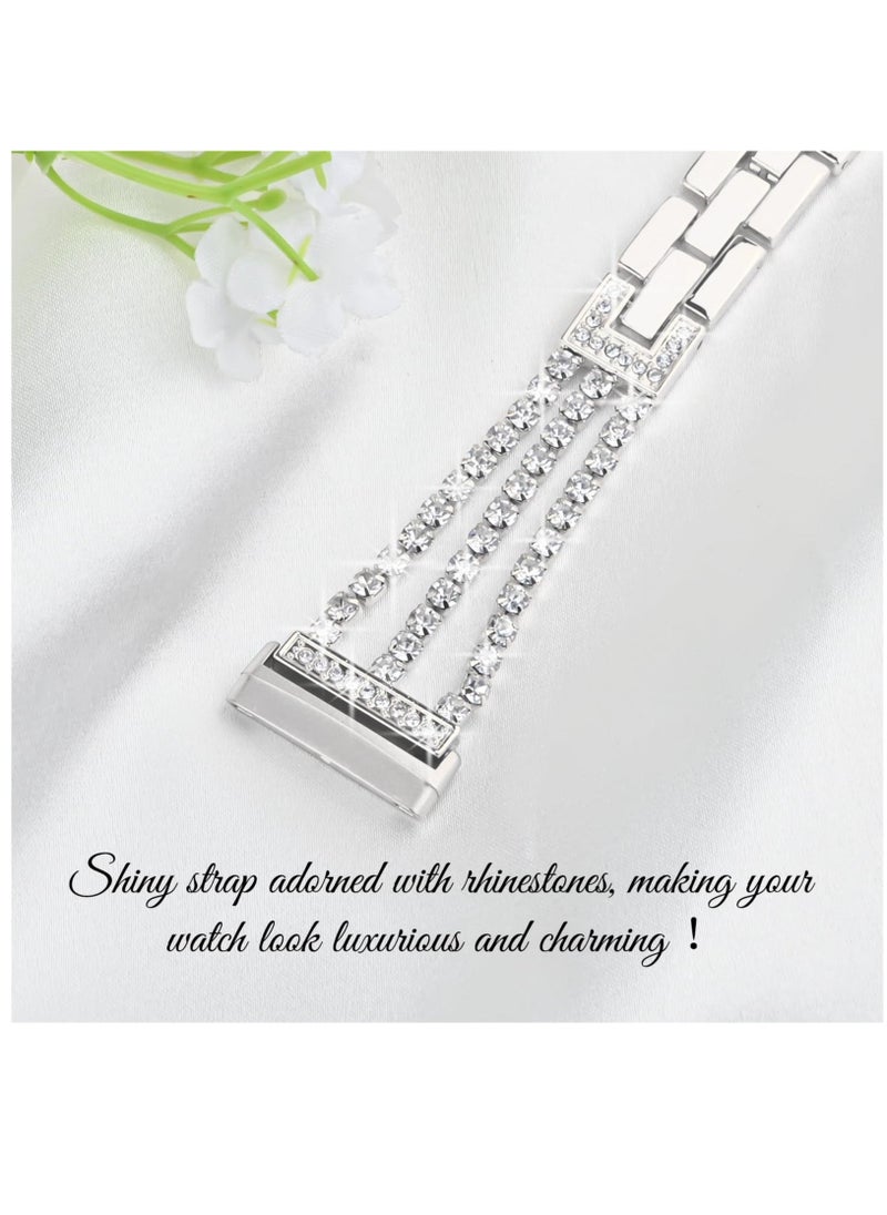for Fitbit Versa Bands, Compatible with Fitbit Versa 3/Versa 4/Sense and Sense 2 Smart Watch, Bling Diamond Stainless Links Bracelet for Women Girl - Image 4