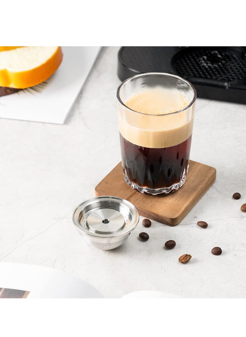 Excefore - Stainless Steel Fillable Coffee Capsules Reusable Coffee Filters Capsule Cup Coffee Capsule Filter Compatible for Nespresso VertuoPlus Machines 80ml - Image 1