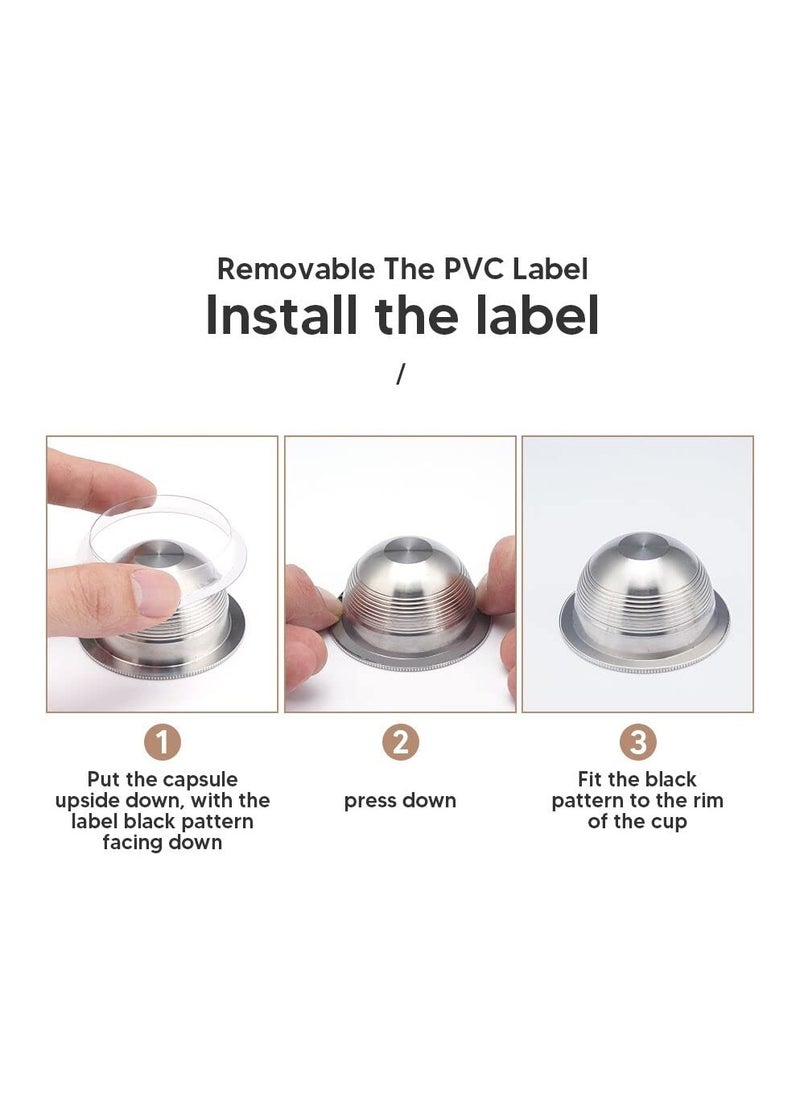 Excefore - Stainless Steel Fillable Coffee Capsules Reusable Coffee Filters Capsule Cup Coffee Capsule Filter Compatible for Nespresso VertuoPlus Machines 80ml - Image 1