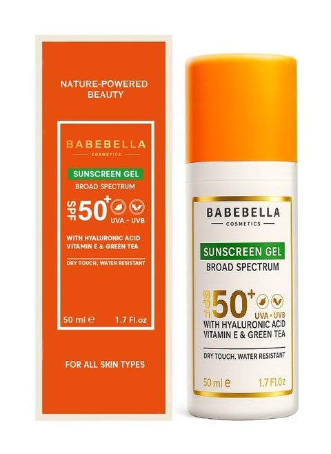 Sunscreen Gel SPF50+ Dry Touch, No White Cast, Hydrates and Protects 50ml