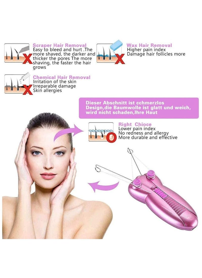 BrOwns ماكينة إزالة الشعر الكهربائية للنساء، ماكينة حلاقة بدون ألم لشعر الجسم، ماكينة إزالة الشعر بخيوط قطنية للعناية بالبشرة  - Image 3