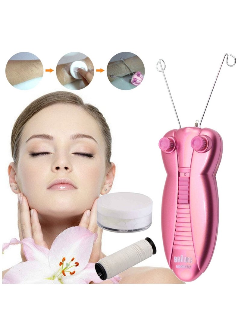 BrOwns ماكينة إزالة الشعر الكهربائية للنساء، ماكينة حلاقة بدون ألم لشعر الجسم، ماكينة إزالة الشعر بخيوط قطنية للعناية بالبشرة  - Image 4