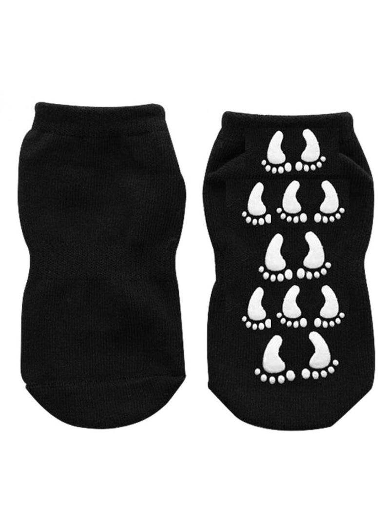 AIWANTO 3 Pairs Anti Slip Children Socks Breathable Baby (Black) - Image 2