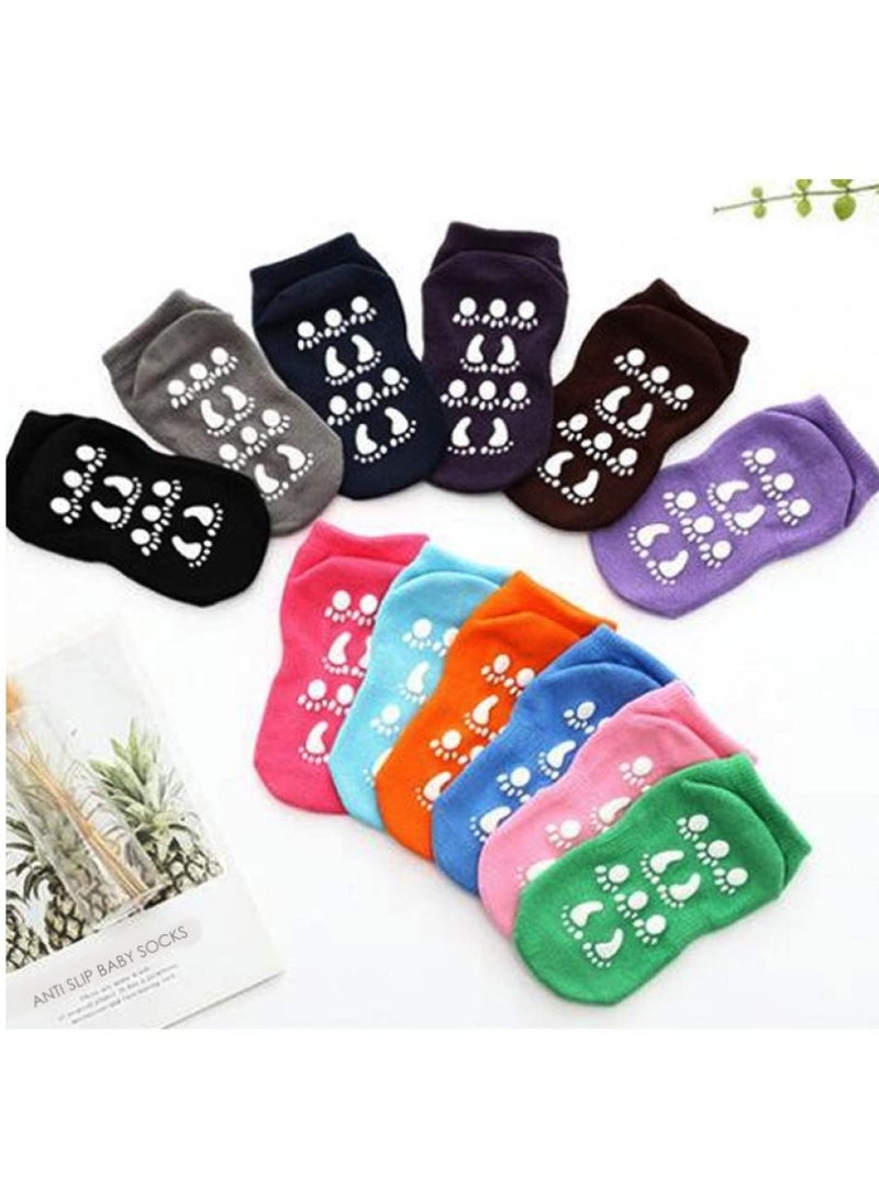 AIWANTO 3 Pairs Anti Slip Children Socks Breathable Baby (Black) - Image 4