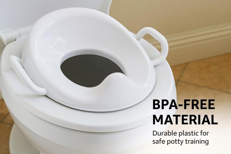 LILBEE Potty Training Toilet Seat for Kids – Non-Slip, BPA-Free, with Handles, Splash Guard & Hanging Hook – Fits Most Toilets – White​ - Image 5