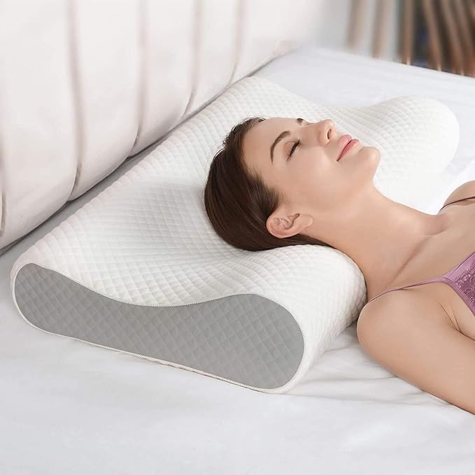 MASHUR FAB Cervical Pillow for Neck Pain & Shoulder Pain Relief-Memory Foam Pillow for Sleeping-Orthopedic Pillow for Spondylitis-Ortho Neck Support Contour Medical Pillow (Grey) - Image 1