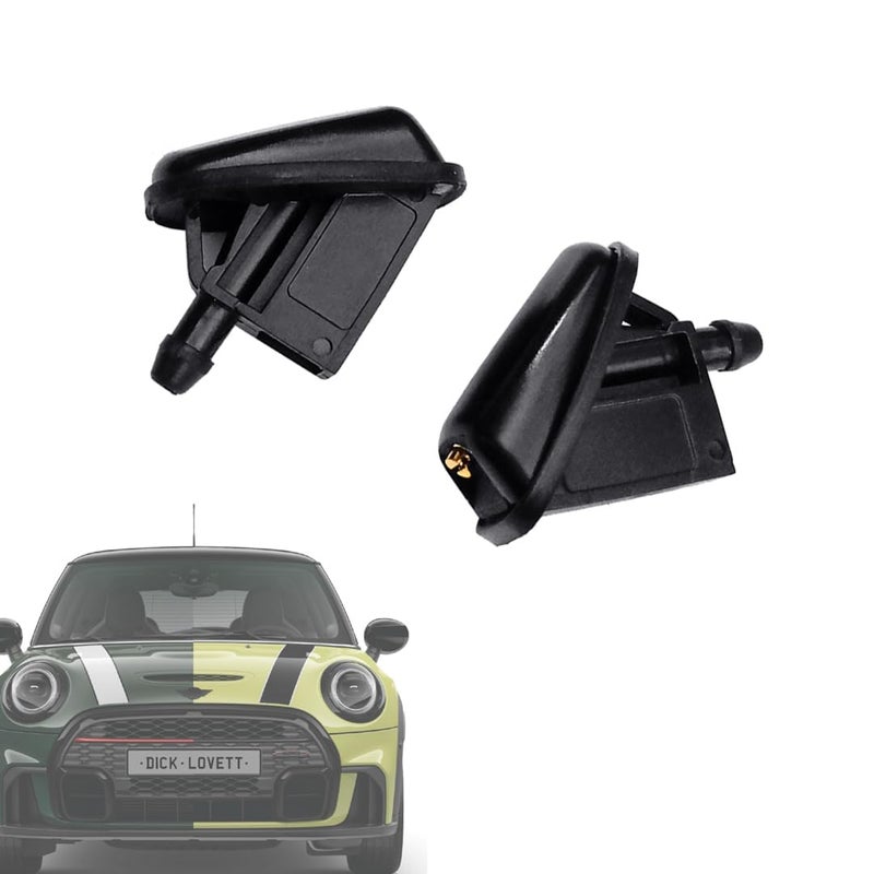 AMFRNE Premium Adjustable Wiper Washer Nozzles Non Heated Fit for Mini Cooper S JCW Cabrio Electric Clubman Countryman 2000-2023 Front Windshield Washer Jet | Direct Replacement | Easy to Install | 2 Pack - Image 1