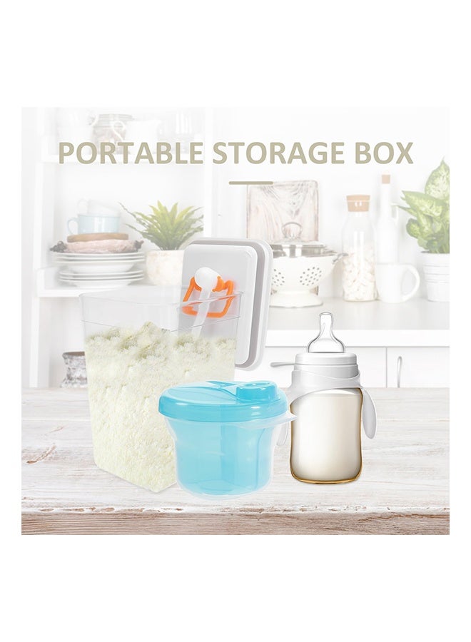 1 pcs BPA-free Material Durable Milk Powder Dispenser With Rotating Cap, Removable Inner Sections,Blue - Image 4