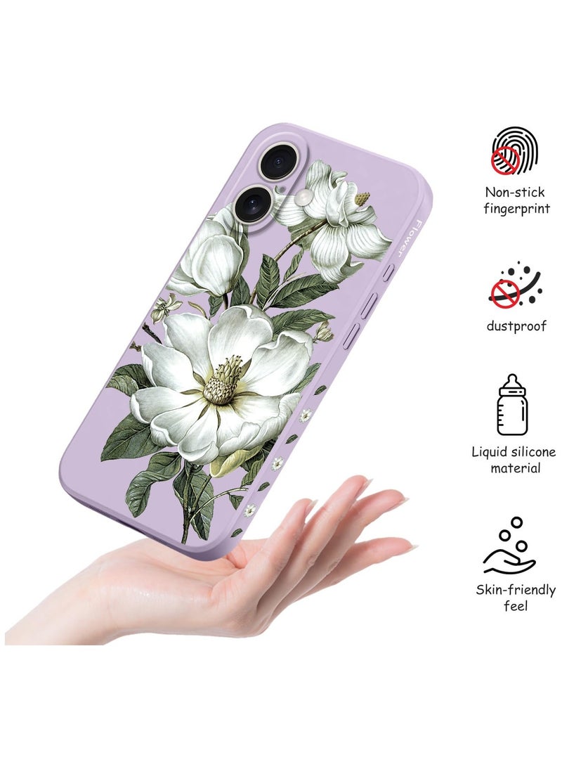 for iPhone 16 Plus Case Anti Scratch Microfiber Lining Phone Cover Silicone Ultra Slim Case for iPhone 16 Plus 6.7 inch-Cotton Purple - Image 5