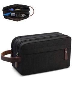 Generic Toiletry Bag, Mini Travel Bag Two Compartments and Waterproof, Portable Storage Bag for Men and Women (Black)  - Image 1