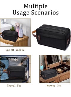 Generic Toiletry Bag, Mini Travel Bag Two Compartments and Waterproof, Portable Storage Bag for Men and Women (Black)  - Image 4