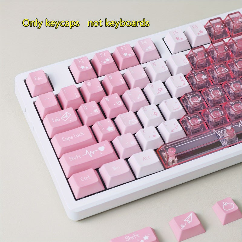 Blue Pink Purple Crystal Transparent 150 Key Cherry Keycaps Set for Mechanical Keyboard - Image 4