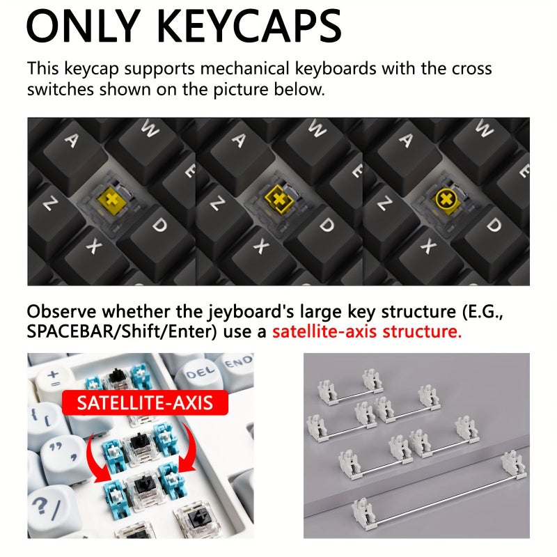 Blue Pink Purple Crystal Transparent 150 Key Cherry Keycaps Set for Mechanical Keyboard - Image 3