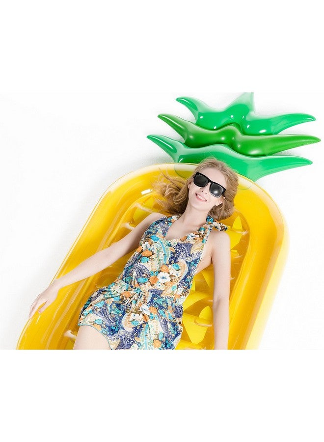 Jasonwell Giant 76" Pineapple Pool Party Float Raft Summer Beach Swimming Pool Inflatable Floatie Lounge Pool Lounger Party Water Toys Pool Raft For Kids Adults - Image 4