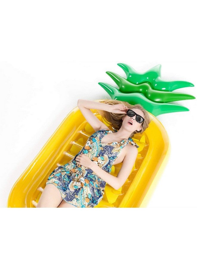 Jasonwell Giant 76" Pineapple Pool Party Float Raft Summer Beach Swimming Pool Inflatable Floatie Lounge Pool Lounger Party Water Toys Pool Raft For Kids Adults - Image 2