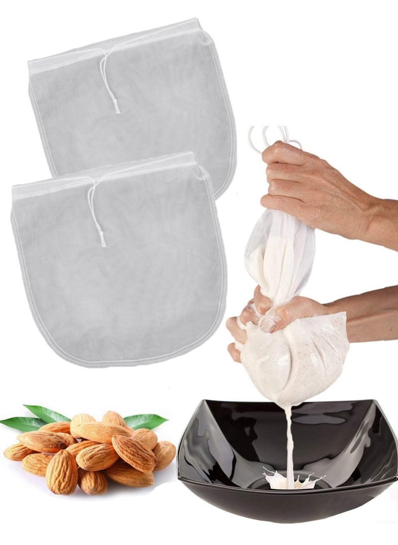 sokany 2 PCS Quality Nut Milk Bag, 30*30 cm Reusable Almond Milk Bag and All Purpose Food Strainer, Fine Mesh Nylon Cheesecloth and Cold Brew Coffee Filter (White)  - Image 1