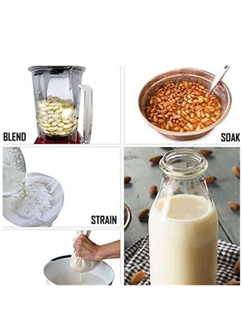 sokany 2 PCS Quality Nut Milk Bag, 30*30 cm Reusable Almond Milk Bag and All Purpose Food Strainer, Fine Mesh Nylon Cheesecloth and Cold Brew Coffee Filter (White)  - Image 2
