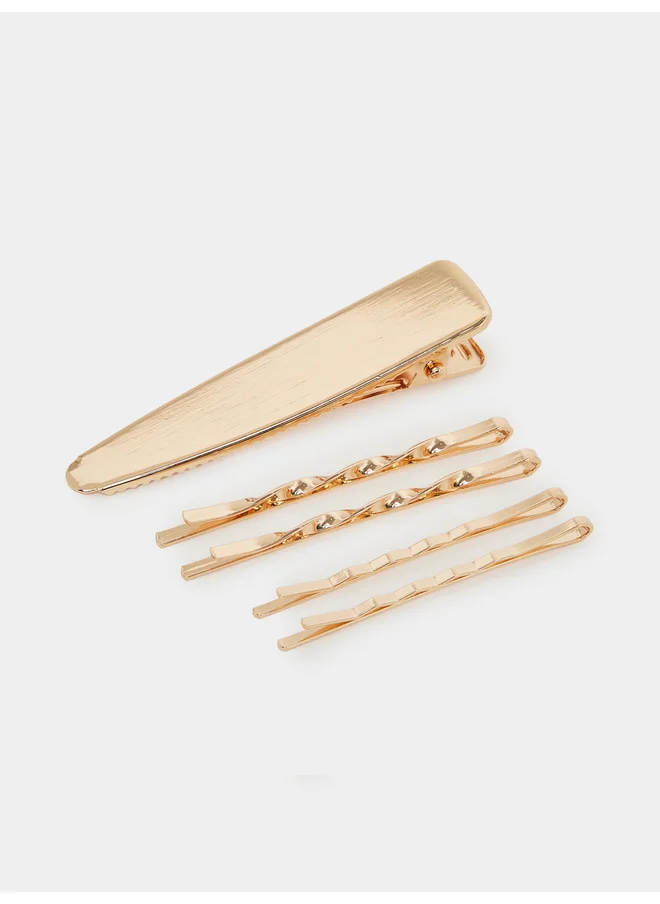 ستايلي Styli Set of 5 - Plain Metal Hair Clip