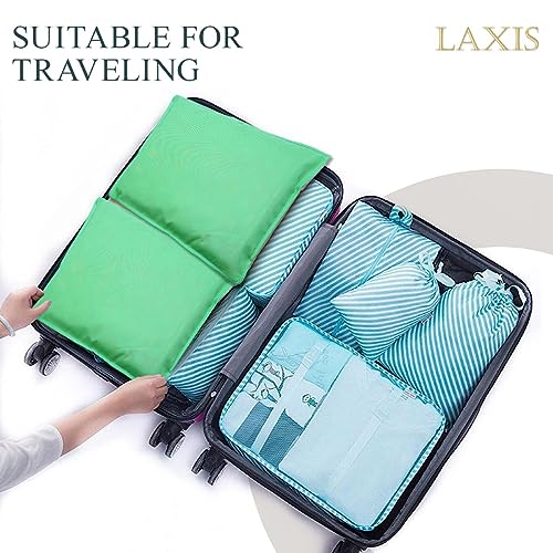 LAXIS® Non-Woven Plain Single Saree Bags, Transparent Saree Covers With Zip, Saree Covers For Storage, Wardrobe Organiser, Size-36x42x2cm (Pack of 10, Green) - Image 4